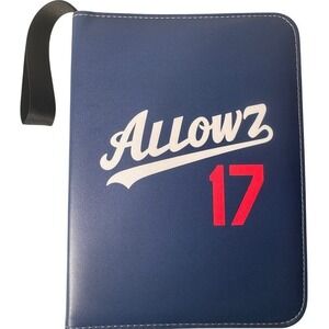 Allowz 17 Sports Trading Card Binder Zippered Album Navy Blue Collector Case